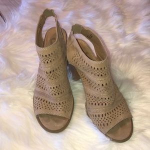 Report Laser Cut Suede Mules